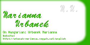 marianna urbanek business card